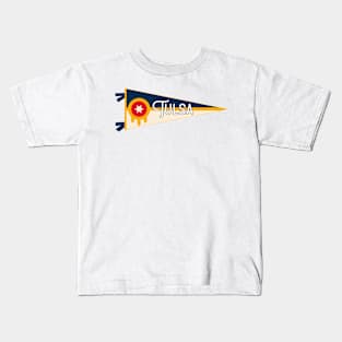 Tulsa Flag Pennant Kids T-Shirt